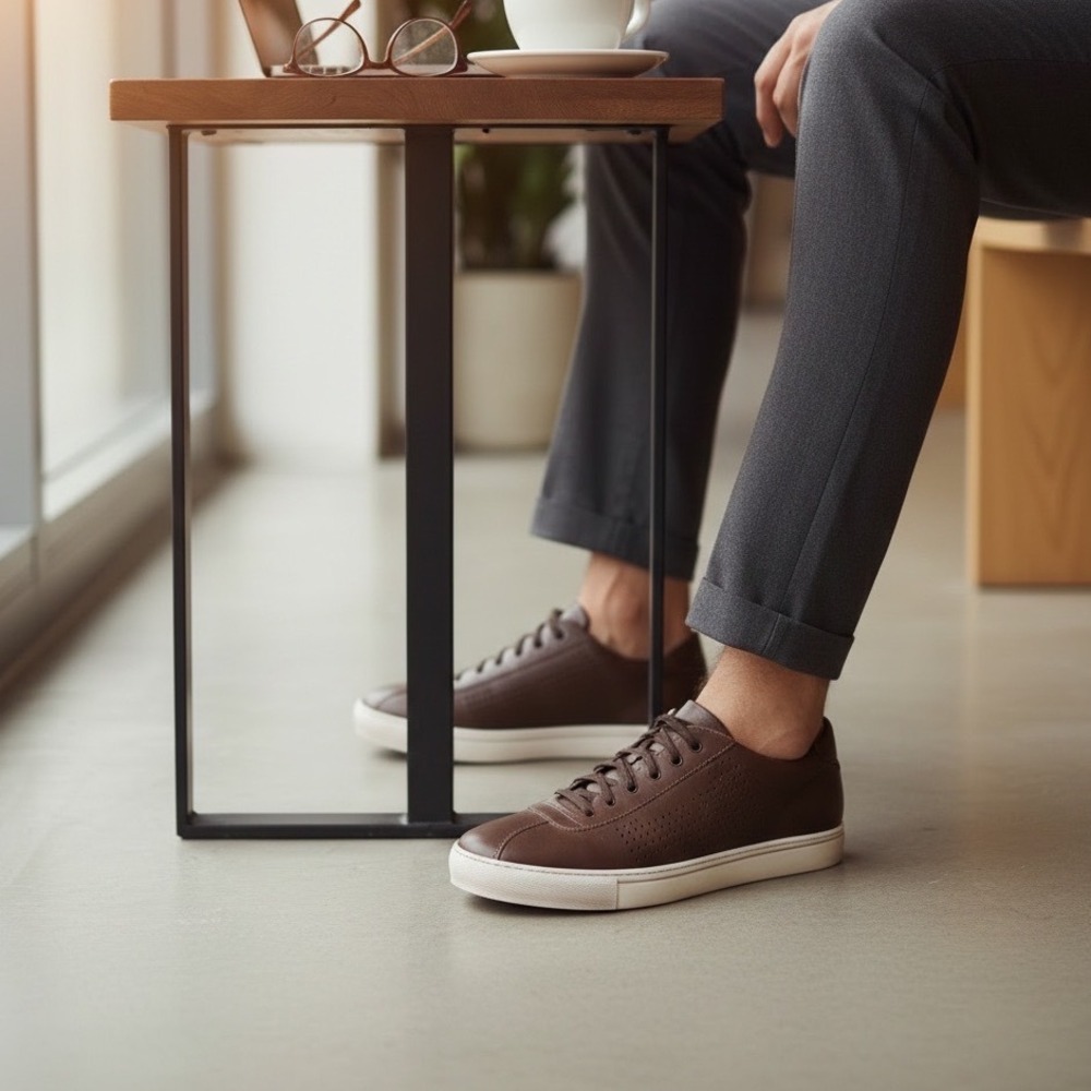 Brothers United Manor St Brown Napa Leather Sneakers Mens 13 Lace-Up Shoes - Picture 8 of 13